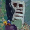 1970s Joanna Salska Still Life Painting With Chair and Fruits