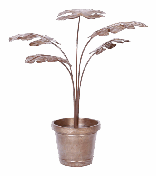 1970s Mid Century Metal Potted Plant Sculpture