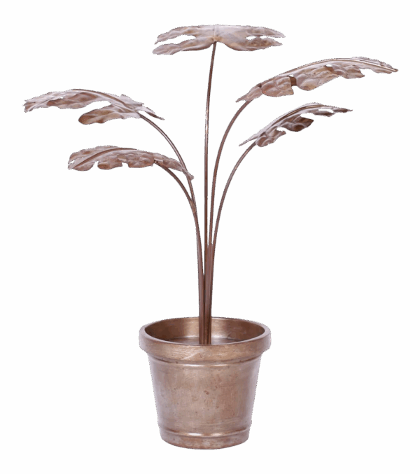 1970s Mid Century Metal Potted Plant Sculpture
