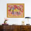 At a Dinner Party by Happy Menocal in Gold Frame, Small Art Print