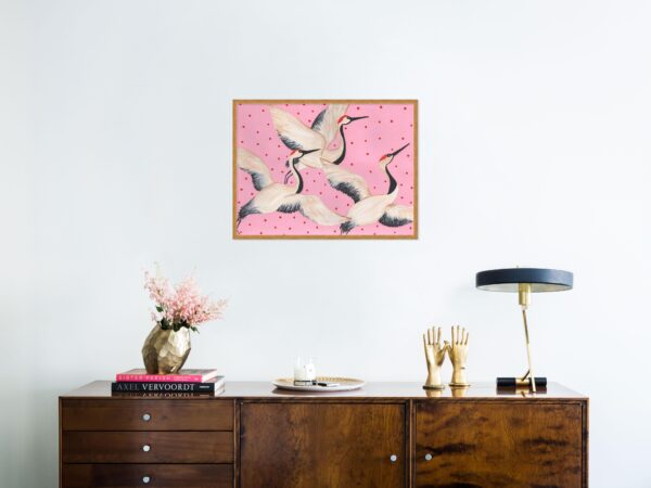 Babette, Cleo & Estelle Rouleau by Willa Heart in Gold Framed Paper, Large Art Print