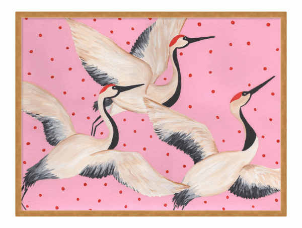 Babette, Cleo & Estelle Rouleau by Willa Heart in Gold Framed Paper, Large Art Print
