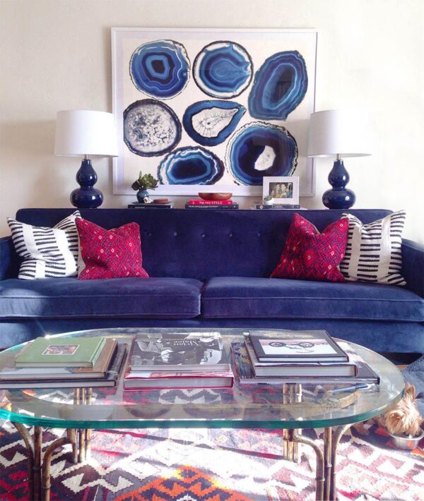 Blue Agate Gem Stones Photographic Fine Art Print - 50" X 40"