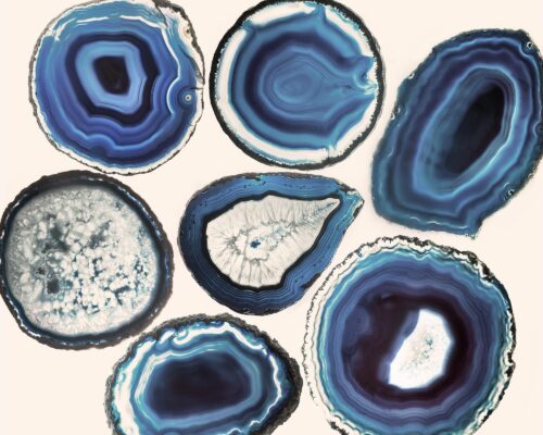 Blue Agate Gem Stones Photographic Fine Art Print - 50" X 40"