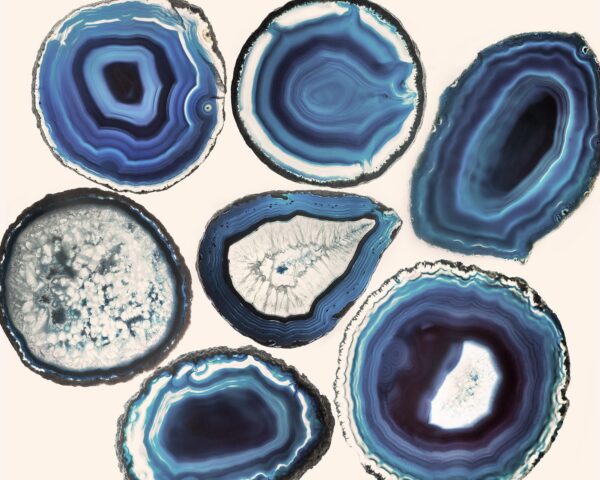Blue Agate Gem Stones Photographic Fine Art Print - 50" X 40"