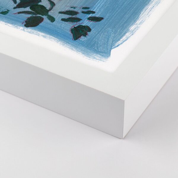 Blue Botanical Diptych by Lia Burke Libaire in White Frame, XS Art Print