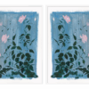 Blue Botanical Diptych by Lia Burke Libaire in White Frame, XS Art Print