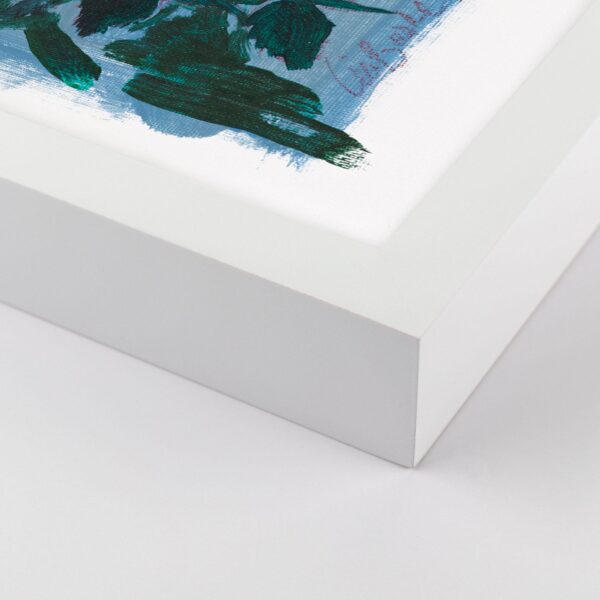 Blue Botanical Diptych by Lia Burke Libaire in White Frame, XS Art Print