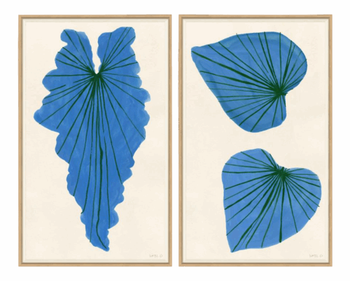 Blue Palm, Blue Ivy Framed Art Prints - Set of 2