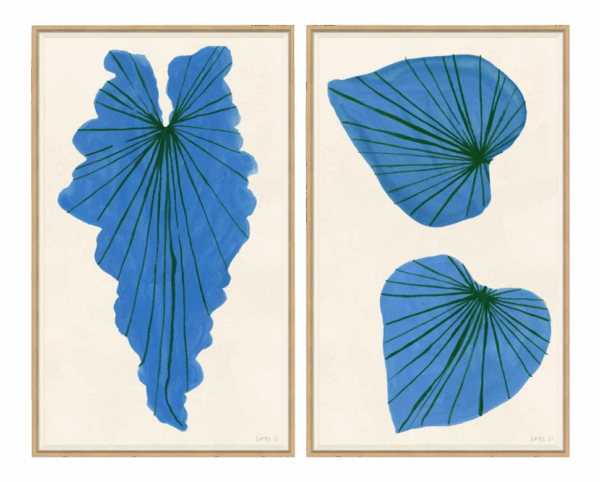 Blue Palm, Blue Ivy Framed Art Prints - Set of 2