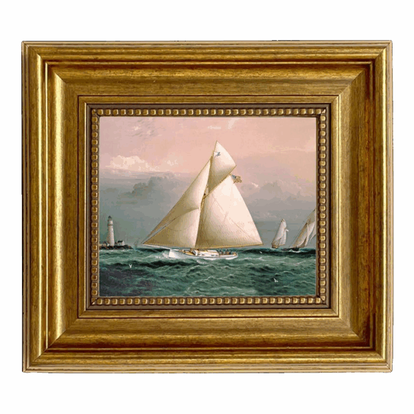 Chiquita Racing Off Boston Lighthouse Framed Oil Painting Print on Canvas Chiquita Racing Off Boston Lighthouse Framed Oil Painting Print on Canvas