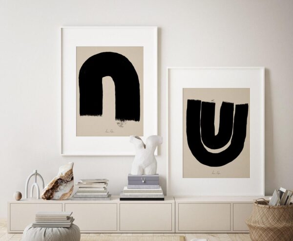 Contemporary Minimalist Abstract Giclee Prints - a Pair