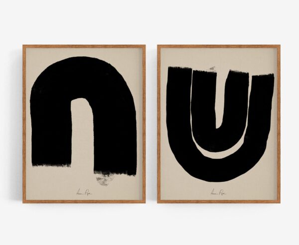 Contemporary Minimalist Abstract Giclee Prints - a Pair