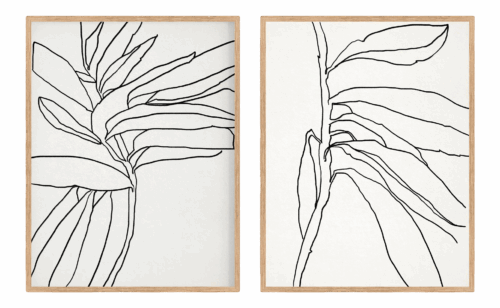 Contemporary Minimalist Abstract Giclee Prints, Framed - a Pair