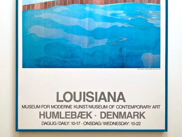 David Hockney Vintage 1976 Lithograph Print Framed Pop Art Denmark Exhibition Poster " Pool & Steps. Le Nid Du Duc " 1971 David Hockney Vintage 1976 Lithograph Print Framed Pop Art Denmark Exhibition Poster " Pool & Steps. Le Nid Du Duc " 1971