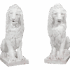 Facing Early to Mid-20th Century Regal, Majolica Lion Figures - A Pair
