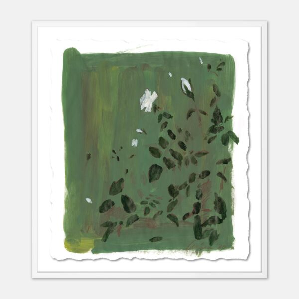 Olive Botanical Diptych by Lia Burke Libaire in White Frame, Small Art Print
