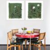 Olive Botanical Diptych by Lia Burke Libaire in White Frame, Small Art Print
