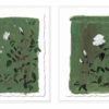 Olive Botanical Diptych by Lia Burke Libaire in White Frame, Small Art Print