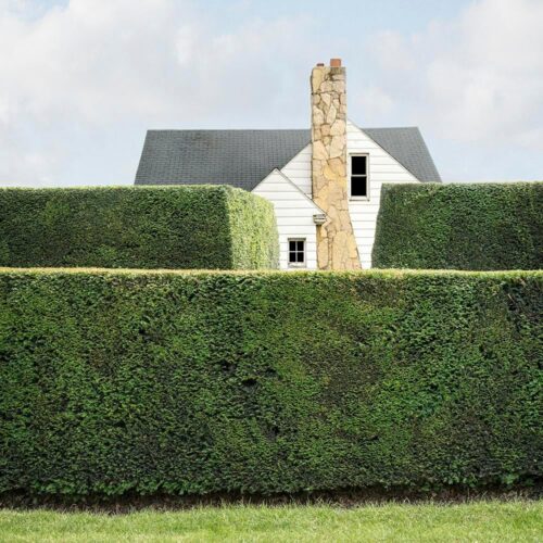 "Privacy #5" Contemporary House Photograph Landscape Digital Collage by Carol Erb