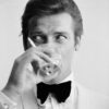 Shaken Not Stirred' Roger Moore as James Bond Contemporary Archival Black and White Photograph Print From the Original Negative by Peter Ruck - 16x16