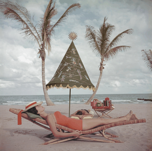 Slim Aarons 'Palm Beach Idyll' Contemporary Archival Color Photograph Print From the Original Negative by Getty - 30x30