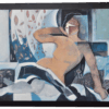 Vintage Cubist Mixed Media Reclining Nude C.1980s