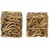 Vintage Signed Yascal French Bronze Twisted Square Cube Sculptures Pair Of