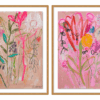 Wildflower Bouquet Diptych by Lesley Grainger in Gold Frame, Medium Art Print