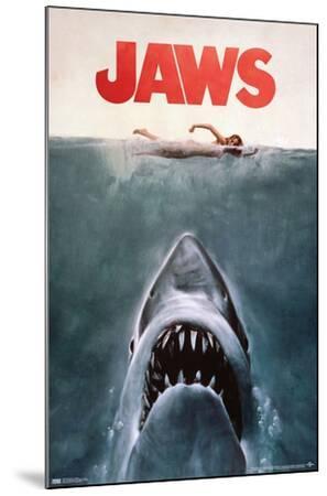 24X36 Jaws - One Sheet - Wood-Mounted Wall Art Print, 24x36 24X36 Jaws - One Sheet - Wood-Mounted Wall Art Print, 24x36