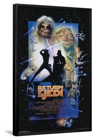 24X36 Star Wars: Return of the Jedi - One Sheet 1 - Black Framed Art Print Wall Art, 24x36 24X36 Star Wars: Return of the Jedi - One Sheet 1 - Black Framed Art Print Wall Art, 24x36
