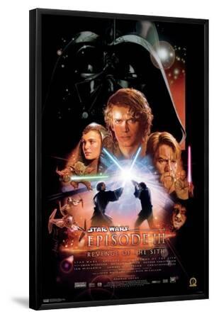 24X36 Star Wars: Revenge of the Sith - One Sheet - Black Framed Art Print Wall Art, 24x36 24X36 Star Wars: Revenge of the Sith - One Sheet - Black Framed Art Print Wall Art, 24x36