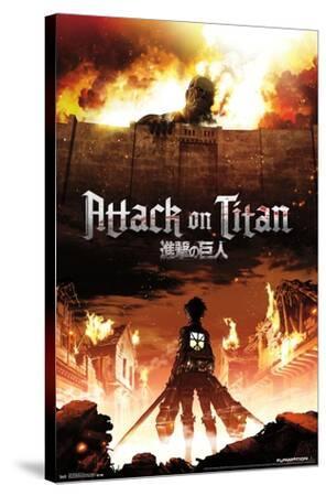 Attack on Titan - Fire - Canvas Print Wall Art, 22x34