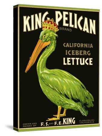 King Pelican Brand Lettuce - Canvas Print Wall Art, 12x16