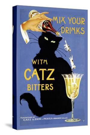 Mix Your Drinks with Catz Bitters - Canvas Print Wall Art, 12x18