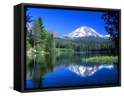 Mt. Lassen National Park, California, USA - Black Framed Canvas Print Wall Art, 16x12