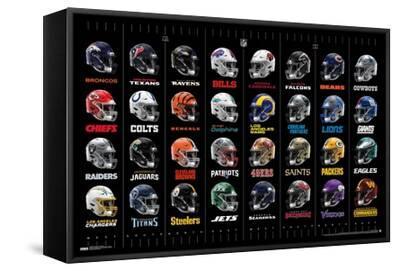 NFL League - Helmets 24 - Black Framed Canvas Print Wall Art, 22x15