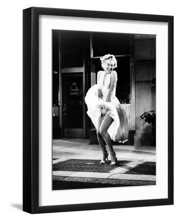 The Seven Year Itch, Marilyn Monroe, 1955 - Black Framed Art Print Wall Art, 12x16
