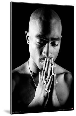 Tupac - Praying - Wood-Mounted Wall Art Print, 13x19